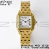 Cartier Panthère 27mm WGPN0009 BVF 1:1 Best Edition YG Cadran Blanc sur Bracelet YG Ronda Quartz - Super Clone Watch | 1:1 Best Version