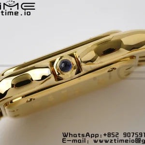 Cartier Panthère 27mm WGPN0009 BVF 1:1 Best Edition YG White Dial on YG Bracelet Ronda Quartz - Super Clone Watch | 1:1 Best Version