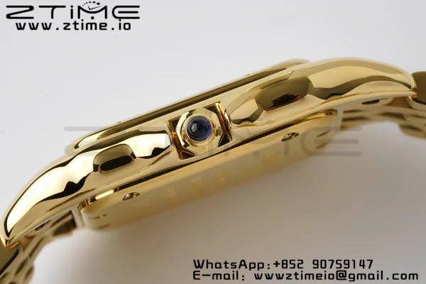Cartier Panthère 27mm WGPN0009 BVF 1:1 Best Edition YG White Dial on YG Bracelet Ronda Quartz - Super Clone Watch | 1:1 Best Version