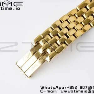 Cartier Panthère 27mm WGPN0009 BVF 1:1 Best Edition YG White Dial on YG Bracelet Ronda Quartz - Super Clone Watch | 1:1 Best Version