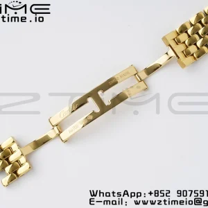 Cartier Panthère 27mm WGPN0009 BVF 1:1 Best Edition YG White Dial on YG Bracelet Ronda Quartz - Super Clone Watch | 1:1 Best Version