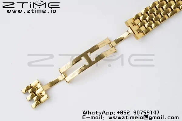Cartier Panthère 27mm WGPN0009 BVF 1:1 Best Edition YG White Dial on YG Bracelet Ronda Quartz - Super Clone Watch | 1:1 Best Version