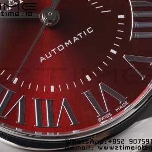 Cartier Ballon Bleu WSBB0052 33mm SS AF 1:1 Best Edition Red Dial on SS Bracelet SEIKO NH05A - Super Clone Watch | 1:1 Best Version