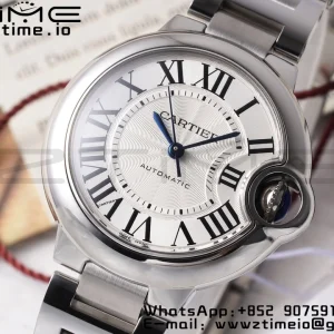 カルティエ バロンブルー WSBB0044 33mm SS AF 1:1 ベストエディション ホワイトダイアル SSブレスレット SEIKO NH05A - スーパークローンウォッチ｜1:1 ベストバージョン
