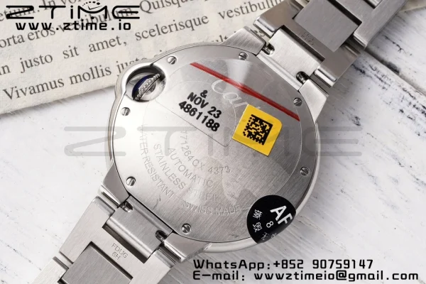 Cartier Ballon Bleu WSBB0044 33mm SS AF 1:1 Best Edition White Dial on SS Bracelet SEIKO NH05A - Super Clone Watch | 1:1 Best Version