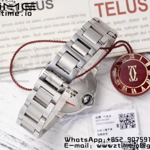 Cartier Ballon Bleu WSBB0044 33mm SS AF 1:1 Best Edition White Dial on SS Bracelet SEIKO NH05A - Super Clone Watch | 1:1 Best Version