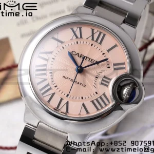 Cartier Ballon Bleu W6920100 33mm SS AF 1:1 Best Edition ピンクダイアル SSブレス SEIKO NH05A - スーパークローンウォッチ｜1:1 ベストバージョン