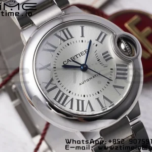 Cartier Ballon Bleu WSBB0062 33mm SS AF 1:1 Best Edition Silver Dial on SS Bracelet SEIKO NH05A - Super Clone Watch | 1:1 Best Version