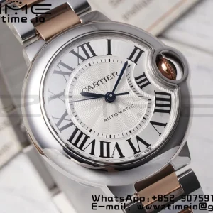 Cartier Ballon Bleu W6920099 33mm SS/RG AF 1:1 Best Edition Silver Dial on SS/RG Bracelet SEIKO NH05A - Super Clone Watch | 1:1 Best Version