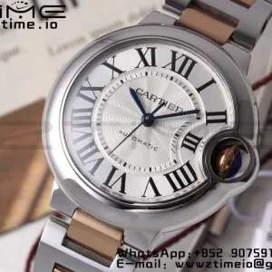 Cartier Ballon Bleu W6920099 33mm SS/RG AF 1:1 Best Edition Silver Dial on SS/RG Bracelet SEIKO NH05A - Super Clone Watch | 1:1 Best Version