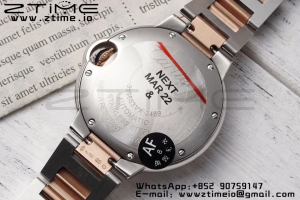 Cartier Ballon Bleu W6920099 33mm SS/RG AF 1:1 Best Edition Cadran argintiu pe brățară SS/RG SEIKO NH05A - Super Clone Watch | 1:1 Best Version