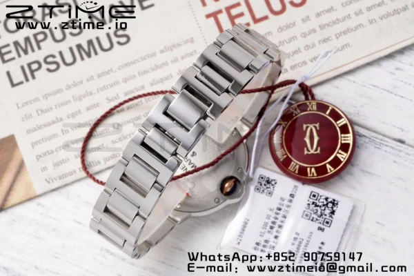 Cartier Ballon Bleu W6920099 33mm SS/RG AF 1:1 Best Edition Cadran argintiu pe brățară SS/RG SEIKO NH05A - Super Clone Watch | 1:1 Best Version