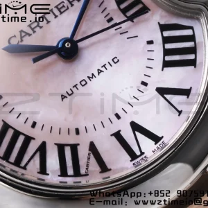 Cartier Ballon Bleu W6920070 33mm SS/RG AF 1:1 Best Edition Cadran roz MOP pe brățară SS/RG SEIKO NH05A - Super Clone Watch | 1:1 Best Version