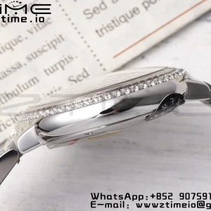 Cartier Ballon Bleu W4BB0028 33mm SS AF 1:1 Best Edition Silver Dial Diamonds Bezel on SS Bracelet SEIKO NH05A - Super Clone Watch | 1:1 Best Version