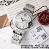 Cartier Ballon Bleu WE902074 33mm SS AF 1:1 Best Edition Cadran diamants blancs sur bracelet SS SEIKO NH05A - Super Clone Watch | 1:1 Best Version
