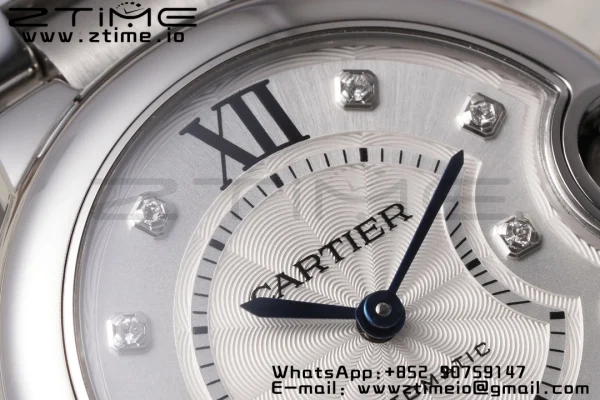 Cartier Ballon Bleu WE902074 33mm SS AF 1:1 Best Edition White Diamonds Dial on SS Bracelet SEIKO NH05A - Super Clone Watch | 1:1 Best Version
