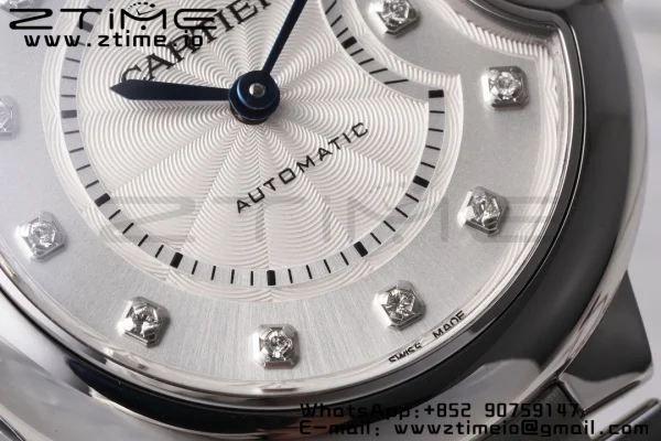 Cartier Ballon Bleu WE902074 33mm SS AF 1:1 Best Edition White Diamonds Dial on SS Bracelet SEIKO NH05A - Super Clone Watch | 1:1 Best Version