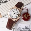 Cartier Ballon Bleu W6920097 33mm RG AF 1:1 Best Edition Silver Dial on Brown Leather Strap SEIKO NH05A - Super Clone Watch | 1:1 Best Version