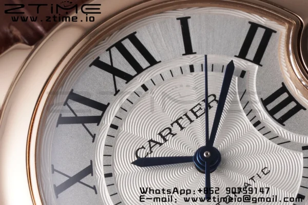 Cartier Ballon Bleu W6920097 33mm RG AF 1:1 Best Edition Silver Dial on Brown Leather Strap SEIKO NH05A - Super Clone Watch | 1:1 Best Version
