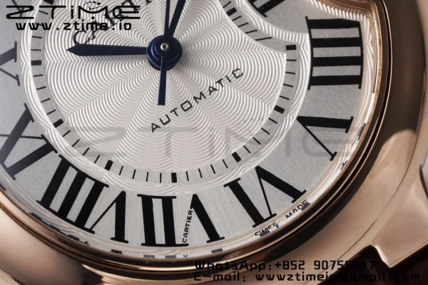 Cartier Ballon Bleu W6920097 33mm RG AF 1:1 Best Edition Silver Dial on Brown Leather Strap SEIKO NH05A - Super Clone Watch | 1:1 Best Version
