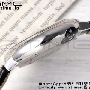 Cartier Ballon Bleu W6920085 33mm SS AF 1:1 Best Edition Silver Dial σε μαύρο δερμάτινο λουράκι SEIKO NH05A - Super Clone Watch | 1:1 Best Version