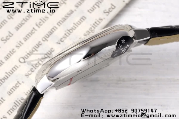 Cartier Ballon Bleu W6920085 33mm SS AF 1:1 Best Edition Silver Dial σε μαύρο δερμάτινο λουράκι SEIKO NH05A - Super Clone Watch | 1:1 Best Version