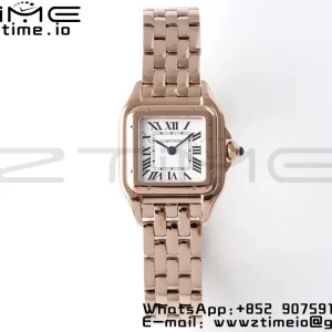 Cartier Panthère 22mm WGPN0040 BVF 1:1 Best Edition RG White Dial on RG Bracelet Ronda Quartz - Super Clone Watch | 1:1 Best Version