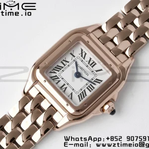 Cartier Panthère 22mm WGPN0040 BVF 1:1 Best Edition RG White Dial on RG Bracelet Ronda Quartz - Super Clone Watch | 1:1 Best Version