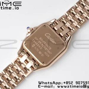 Cartier Panthère 22mm WGPN0040 BVF 1:1 Best Edition RG White Dial on RG Bracelet Ronda Quartz - Super Clone Watch | 1:1 Best Version