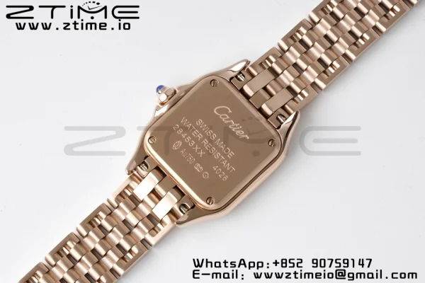 Cartier Panthère 22mm WGPN0040 BVF 1:1 Best Edition RG White Dial on RG Bracelet Ronda Quartz - Super Clone Watch | 1:1 Best Version