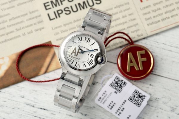 Cartier Ballon Bleu Ladies WSBB0067 28mm SS AF 1:1 Best Edition White Dial Bezel on SS Bracelet Ronda Quartz - Super Clone Watch | 1:1 Best Version