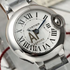 Cartier Ballon Bleu Ladies WSBB0067 28mm SS AF 1:1 Best Edition White Dial Bezel on SS Bracelet Ronda Quartz - Super Clone Watch | 1:1 Best Version