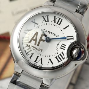 Cartier Ballon Bleu Ladies WSBB0067 28mm SS AF 1:1 Best Edition White Dial Bezel on SS Bracelet Ronda Quartz - Super Clone Watch | 1:1 Best Version