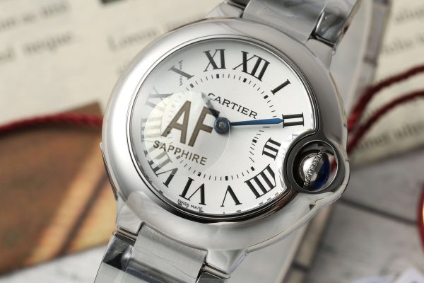 Cartier Ballon Bleu Ladies WSBB0067 28mm SS AF 1:1 Best Edition White Dial Bezel on SS Bracelet Ronda Quartz - Super Clone Watch | 1:1 Best Version