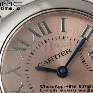 Cartier Ballon Bleu Ladies 28mm SS AF 1:1 Best Edition Pink Dial Bezel on SS Bracelet Ronda Quartz - Super Clone Watch | 1:1 Best Version