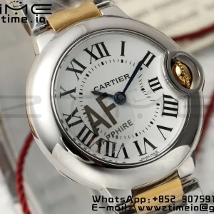 Cartier Ballon Bleu Ladies W2BB0010 28mm SS/YG AF 1:1 Best Edition Λευκό καντράν Bezel σε SS/YG βραχιόλι Ronda χαλαζία - Super Clone Watch | 1:1 Best Version
