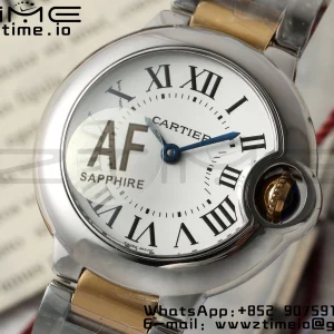 Cartier Ballon Bleu Ladies W2BB0010 28mm SS/YG AF 1:1 Best Edition Λευκό καντράν Bezel σε SS/YG βραχιόλι Ronda χαλαζία - Super Clone Watch | 1:1 Best Version