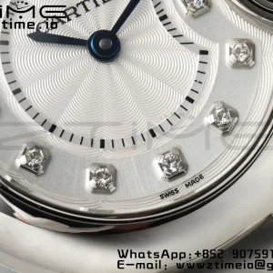Cartier Ballon Bleu Ladies W4BB0029 28mm SS AF 1:1 Best Edition Λευκά διαμάντια Dial Bezel σε SS βραχιόλι Ronda χαλαζία - Super Clone ρολόι | 1:1 Best έκδοση