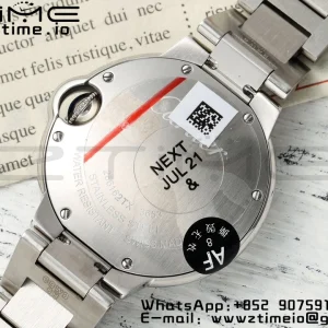 Cartier Ballon Bleu WSBB0045 33mm SS AF 1:1 Best Edition White Textured Dial on SS Bracelet Ronda Quartz - Super Clone Watch | 1:1 Best Version
