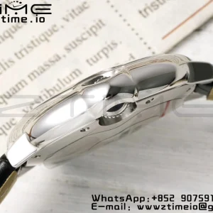 カルティエバロンブルーWSBB0034 33ミリメートルSS AF 1:1ベスト版ブラックレザーストラップロンダクォーツホワイトテクスチャードダイヤル - スーパークローン時計｜1:1ベストバージョン