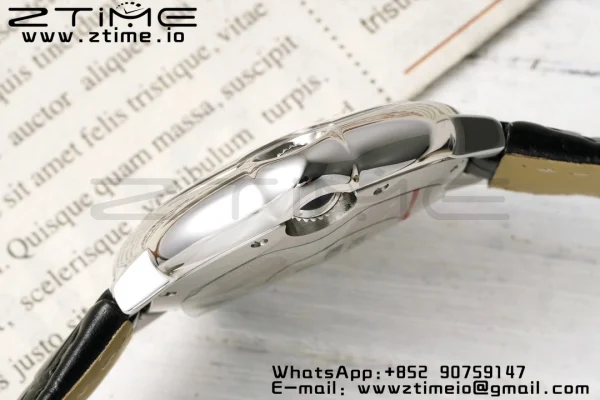 カルティエバロンブルーWSBB0034 33ミリメートルSS AF 1:1ベスト版ブラックレザーストラップロンダクォーツホワイトテクスチャードダイヤル - スーパークローン時計｜1:1ベストバージョン