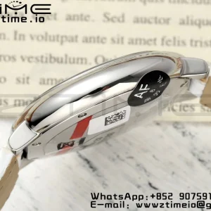 Cartier Ballon Bleu 33mm SS AF 1:1 Best Edition Cadran alb texturat pe curea din piele albă Ronda Quartz - Super Clone Watch | 1:1 Best Version