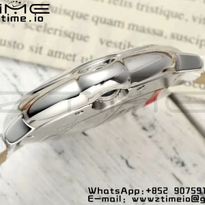 Cartier Ballon Bleu 33mm SS AF 1:1 Best Edition Cadran alb texturat pe curea din piele albă Ronda Quartz - Super Clone Watch | 1:1 Best Version
