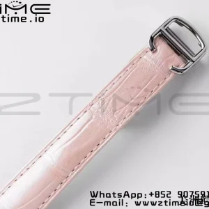Cartier Ballon Bleu WSBB0002 33mm SS AF 1:1 Best Edition Ροζ καντράν σε ροζ δερμάτινο λουράκι SEIKO NH05A - Super Clone Watch | 1:1 Best Version