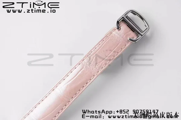 Cartier Ballon Bleu WSBB0002 33mm SS AF 1:1 Best Edition Ροζ καντράν σε ροζ δερμάτινο λουράκι SEIKO NH05A - Super Clone Watch | 1:1 Best Version