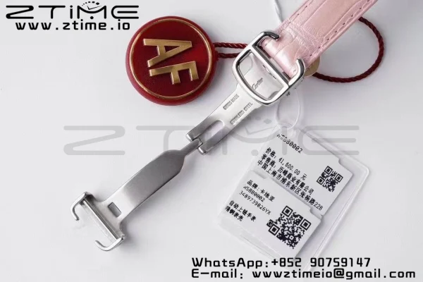 Cartier Ballon Bleu WSBB0002 33mm SS AF 1:1 Best Edition Ροζ καντράν σε ροζ δερμάτινο λουράκι SEIKO NH05A - Super Clone Watch | 1:1 Best Version