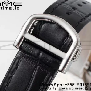 Cartier Pasha 30mm SS/RG AF 1:1 Best Edition White Textured Dial on Black Leather Strap Jaq Quartz - Super Clone Watch | 1:1 Best Version