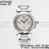 Cartier Pasha 30mm SS AF 1:1 Best Edition Cadran alb texturat pe brățară SS Jaq Quartz - Super Clone Watch | 1:1 Best Version