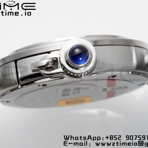 Cartier Pasha 30mm SS AF 1:1 Best Edition White Textured Dial on SS Bracelet Jaq Quartz - Super Clone Watch | 1:1 Best Version