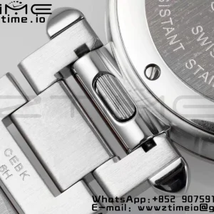 Cartier Pasha 30mm SS AF 1:1 Best Edition White Textured Dial on SS Bracelet Jaq Quartz - Super Clone Watch | 1:1 Best Version